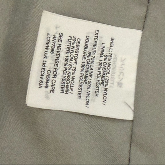 J. Crew Wool Cashmere Nello Gori Light Grey Peacoat size. 0 minimalist - Picture 4 of 8